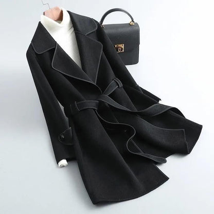 Women's Autumn Winter New Fashionable Style Loose Warm Wool Coat Mid-length
