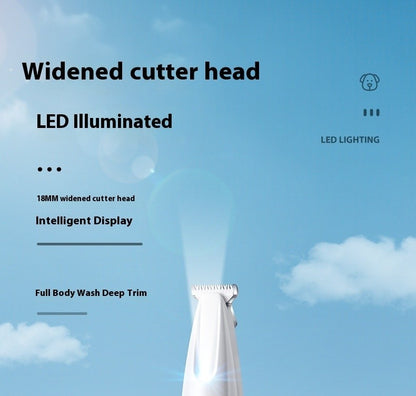 Aparador de Patas de Cachorro Atualizado com Luz LED Aparador de Pelos Portátil Impermeável para Animais de Estimação com Visor Máquina de Tosa para Cães Lâmina Alargada de 18mm