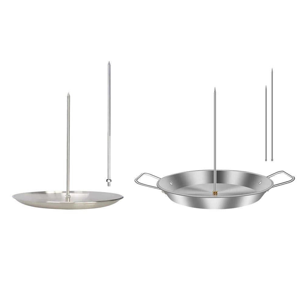 Stainless Steel Barbecue Grilling Rack for Steak Beer Metal Vertical Skewer Grilling Replacement Spikes with Handle Accessories