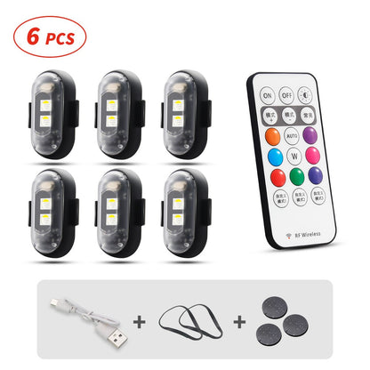 Wireless Remote Control Strobe Light LED Warning Light 7 Colors Aircraft Car Motorcycle Bicycle RC Drone Flash Indicator Lamp