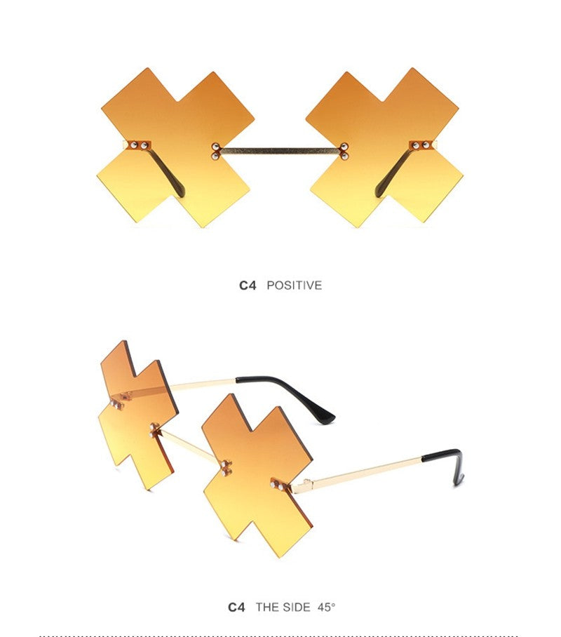 Game Guilty Gear Happy Chaos Cosplay Glasses Irregular Ins Eyewear Metal Plastic Glasses Halloween Funny Costume Accessories ?