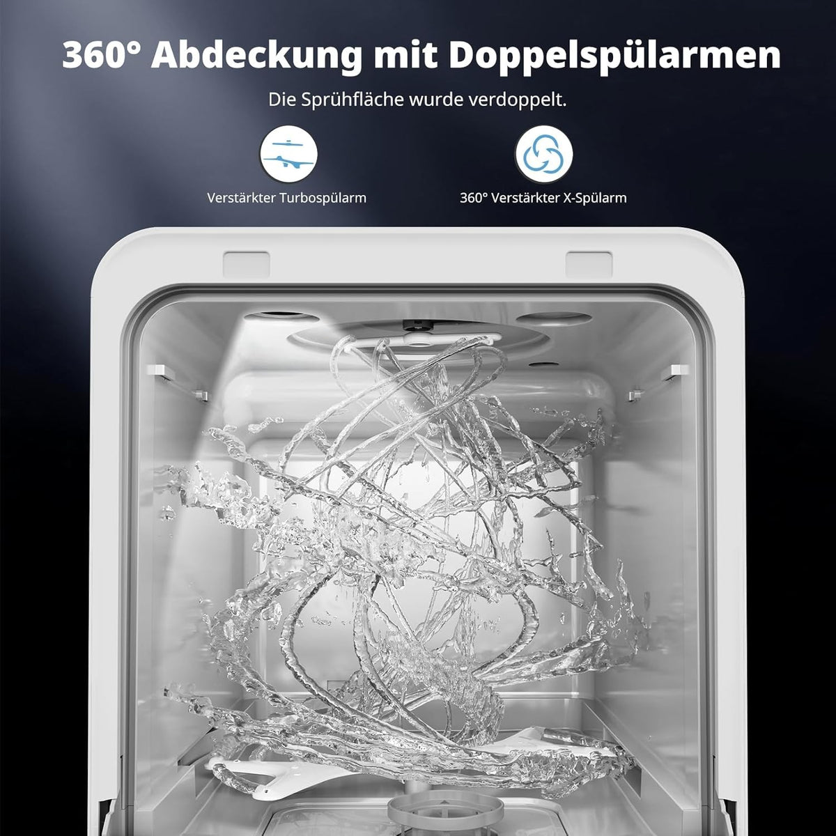 Smart Countertop Dishwasher, Touch Screen Compact Dishwasher, Quick Wash Portable Electric Dishwasher for Home Kitchen