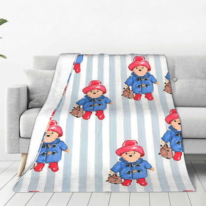 Urso Paddington (manta de pelúcia infantil, edredom de flanela, mantas para sala de estar, design macio e quente, colcha de qualidade, presente de aniversário