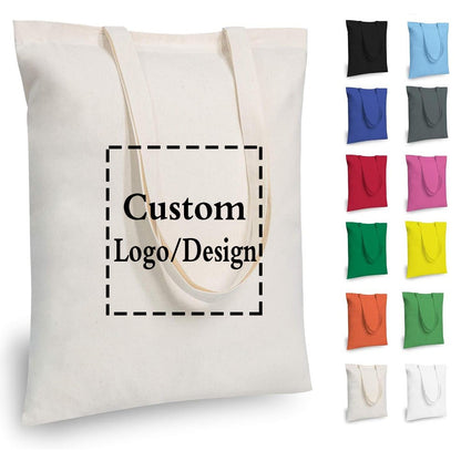 10/20/50Pcs Custom Cotton Tote Bag Eco-friendly Shoulder Bag Lightweight Reusable Shopping Bag Suitable For Promotions Gifts