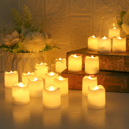 24/48Pcs Flameless LED Candle Lights Battery Powered Creative Wishing Tea Lamp Warm White Halloween Wedding Christmas Decoration