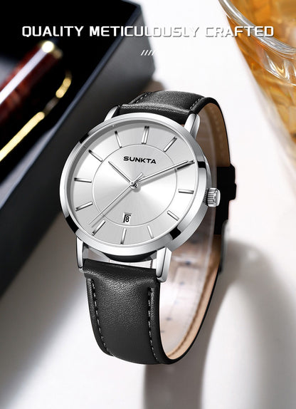 LIGE Sunkta Man Watch Fashion Luxury Waterproof Ultra Thin Date Casual Clock Leather Classic Quartz Watches for Men Reloj Hombre