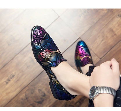 Spring Business Men Shoes Gold Blue Adult Dress Footwear Slip-on Man Party Formal Shoes Plus Size Casual Shoes For Mens Zapatos