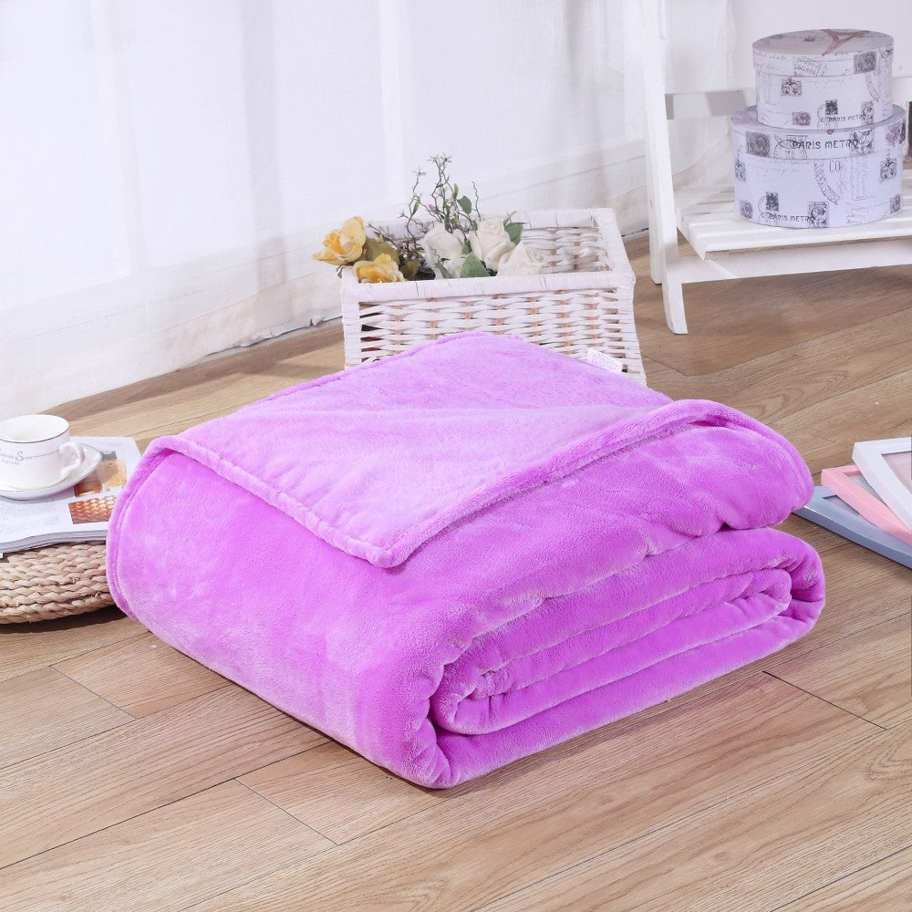 Spring Winter Winter Flannel Blanket Fluffy Warm Soft Sofa Cover Bedspread Solid Blue Black Coral Fleece Plush Blankets For Beds