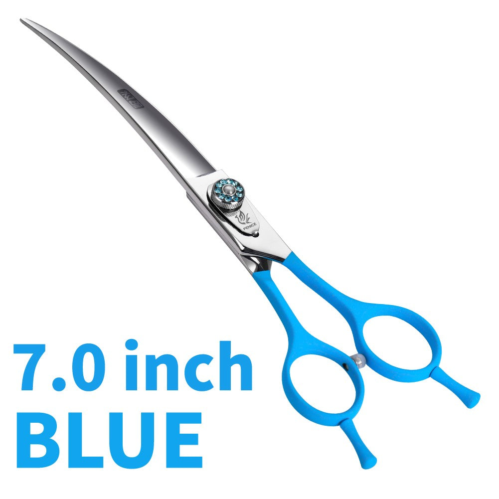 Tesouras de tosa profissional Fenice 7.0 7.5 8.0 polegadas pretas curvadas para cães Teddy/Pomeranian, ferramentas de tosa para animais de estimação JP 440C