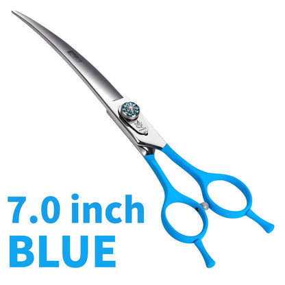 Tesouras de tosa profissional Fenice 7.0 7.5 8.0 polegadas pretas curvadas para cães Teddy/Pomeranian, ferramentas de tosa para animais de estimação JP 440C