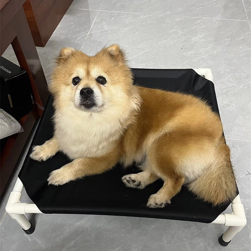 Cama de Acampamento para Animais de Estimação Cama Elevada para Cães Cama Dobrável para Acampamento de Filhotes Casa para Gatos Portátil Removível Lavável Camas para Filhotes Rede para Cães
