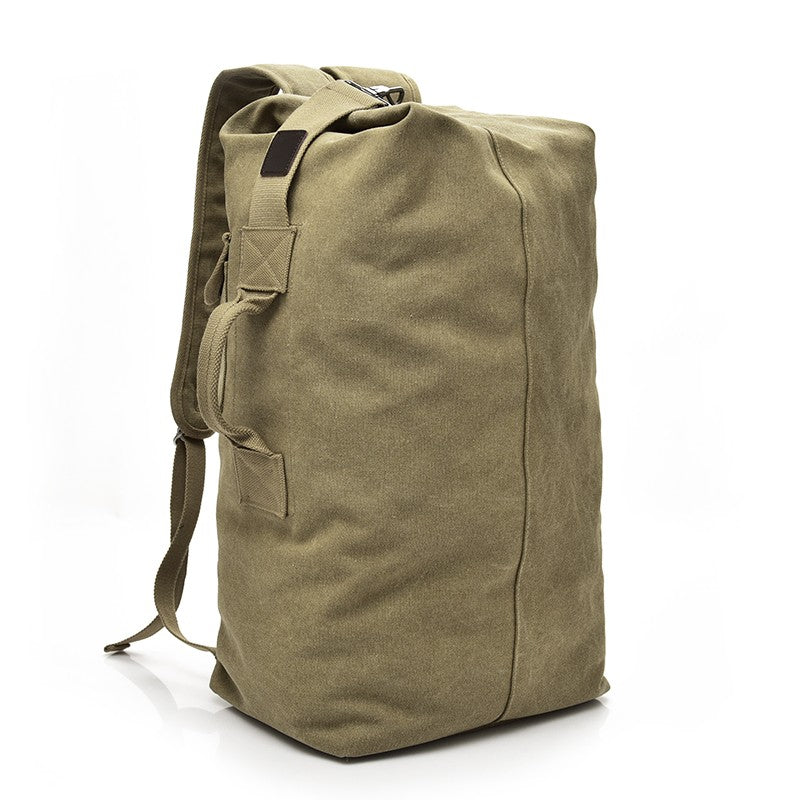 Mochila de Viagem Masculina de Grande Capacidade para Montanhismo, Bolsa de Mão, Mochilas Masculinas de Ombro Tipo Balde de Lona de Alta Qualidade