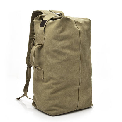 Mochila de Viagem Masculina de Grande Capacidade para Montanhismo, Bolsa de Mão, Mochilas Masculinas de Ombro Tipo Balde de Lona de Alta Qualidade