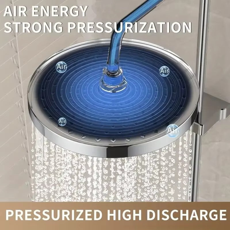 25cm Top Spray Large Water Volume Booster Shower Head Pressurized Single Head Home Bathroom Shower Head