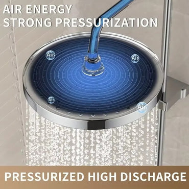 25cm Top Spray Large Water Volume Booster Shower Head Pressurized Single Head Home Bathroom Shower Head