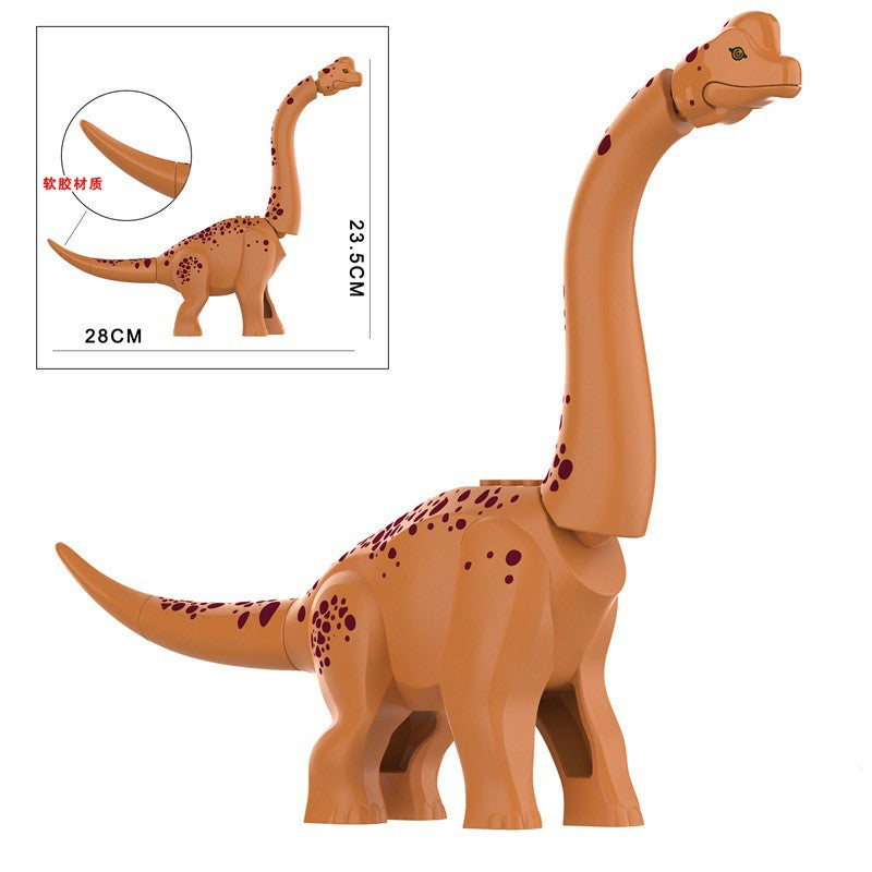 MOC Zoo Animal Building Block Accessories Set  Elephants Camel Deer Medieval Wolves Dinosaur Bricks Tyrannosaurus Model Toy