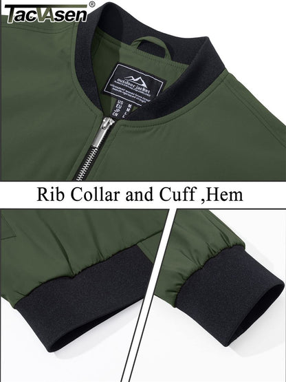TACVASEN Lightweight Spring Windbreaker Mens Bomber Jackets Outdoor Basketball Jakcets Sportswear Coats With Pocket Casual Tops