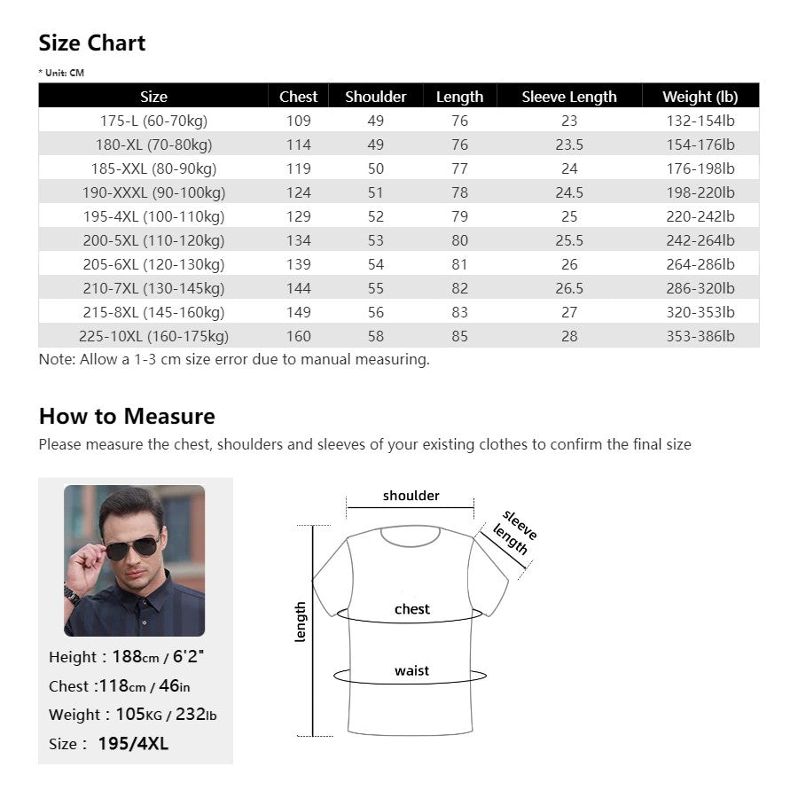 Men Shirt Short Sleeve Summer Waterproof Oil Proof Antifouling Oversize 6XL 7XL 8XL 10XL Plus Size Formal Casual High Quality