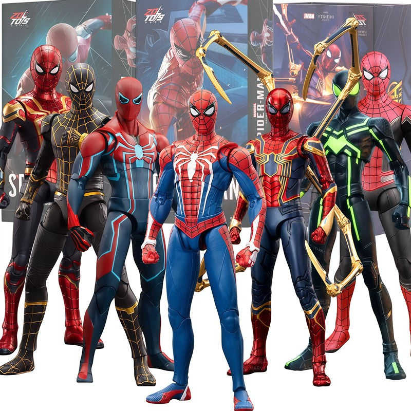 Genuine Marvel Legends Homem-Aranha Ps4 Peter Parker Dourado Preto Vermelho Action Figure Modelo Brinquedos Decoração de Mesa Presentes de Aniversário para Crianças