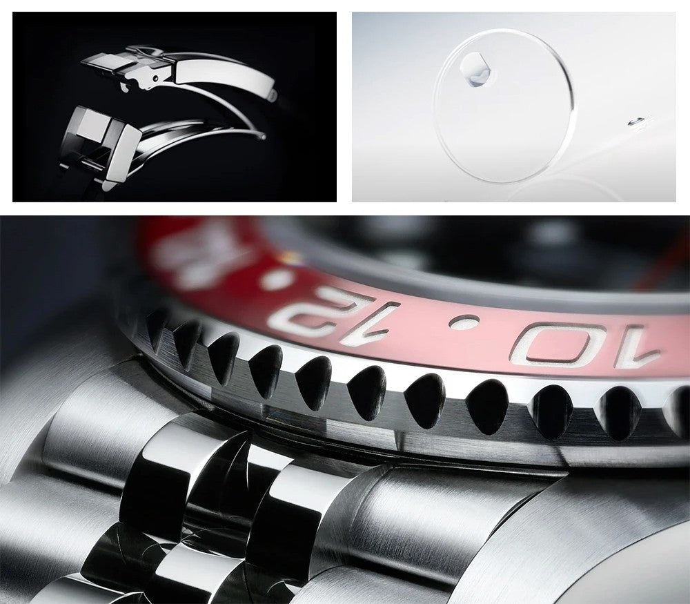 PAGANI DESIGN PD-1662 Luxury GMT Men Mechanical Wristwatch Sapphire Glass Stainless Steel 100M Waterproof Automatic Watches