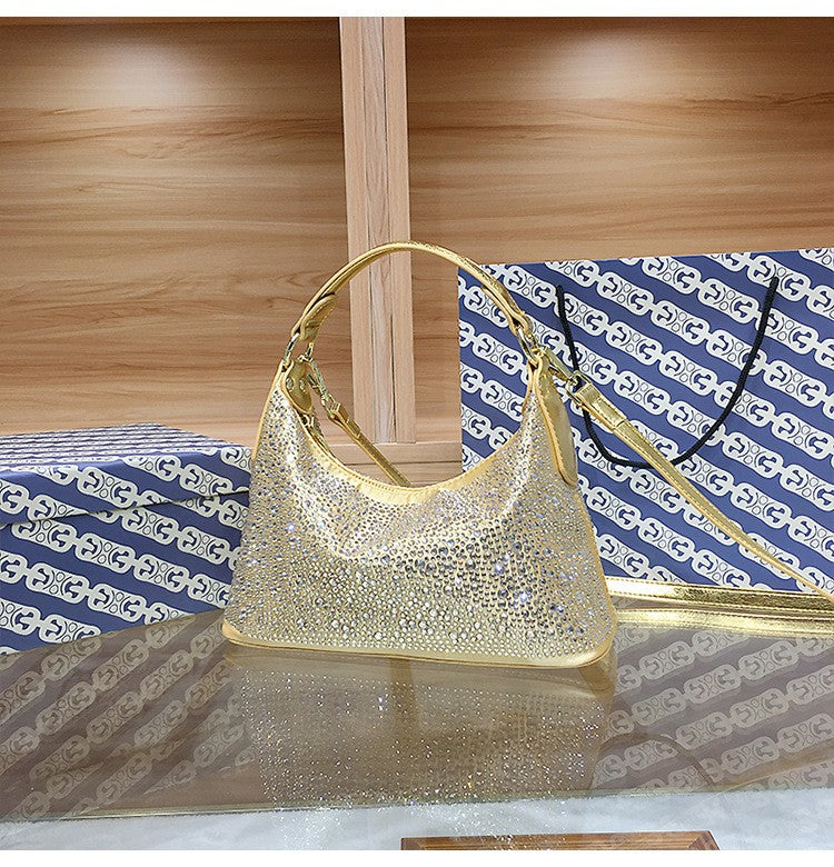 Women Evening Bag 2025 New Shiny Rhinestone Women's Shoulder Bag Fashion Luxury Dinner Party Handbag Female Crossbody Bags
