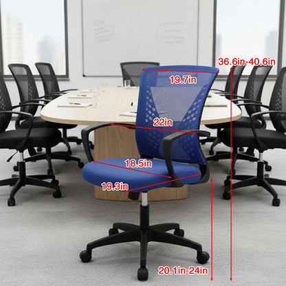 Cadeira de Escritório, Cadeira de Malha Ergonômica para Computador, Cadeira Giratória Média com Suporte Lombar e Braços