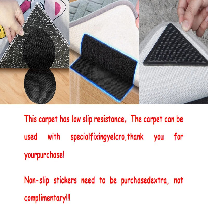 VIKAMA Cartoon Imitation Cashmere Floor Mat Irregular Living Room Anti-Slip Rug Bedroom Stain-Resistant Decorative Rug