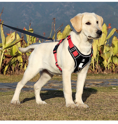 Dog Harnesses Pet Collar Labrador Army Reflective Adjustable Harness Oxford Cloth Vest Training Hound Walk Medium Large Dog