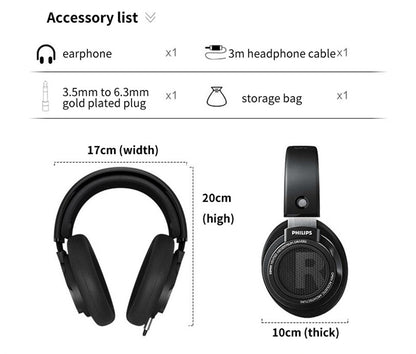 Philips SHP9500 Headphone HiFi Stereo Wired Earphone Computer Online Learning Earbuds Esports Game 3.5mm 6.3mm Universal Headset