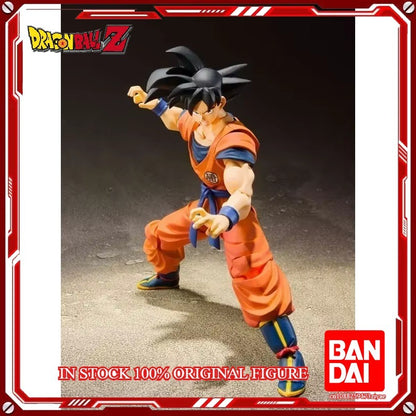Original Bandai Dragon Ball Z SHF Son Goku 2.0 S.H. Figuarts A Saiyan Raised On Earth Action Figure Model Toys In Stock