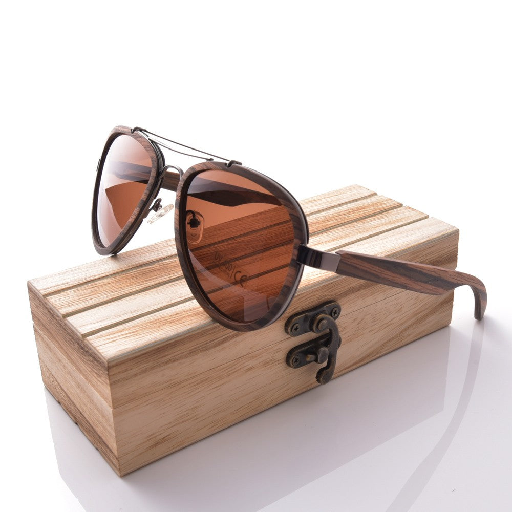 Oversized Aviator Sunglasses Wood for Men Polarized Sun Glasses Women 2022 Luxury Brand Shades UV400 High Quality