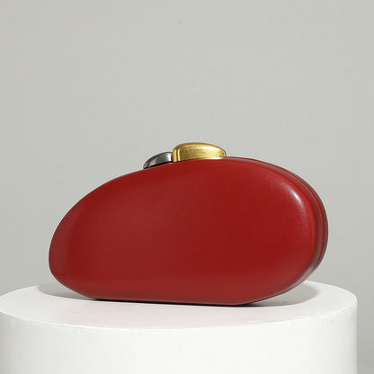 Designer Shell Shape Clutch Bag Women Evening Party Leather Handbag Metallic Closure Shoulder Crossbody Bags Small Dinner Purse