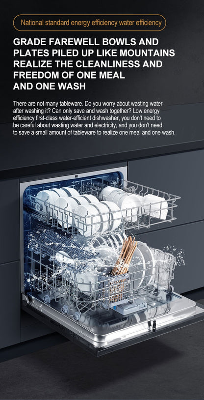 12 Sets of Built-in Dishwashers Large Capacity Stainless Steel Intelligent Automatic Disinfection Drying Drawer Dish Washer OEM