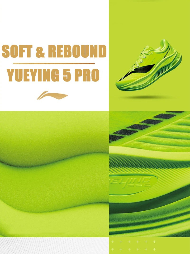 LiNing Men YUEYING 5 PRO Running Shoes SUPER BOOM Lightweight Reflective Cushioning Protect LiNing Wearable Sneakers ARHV013