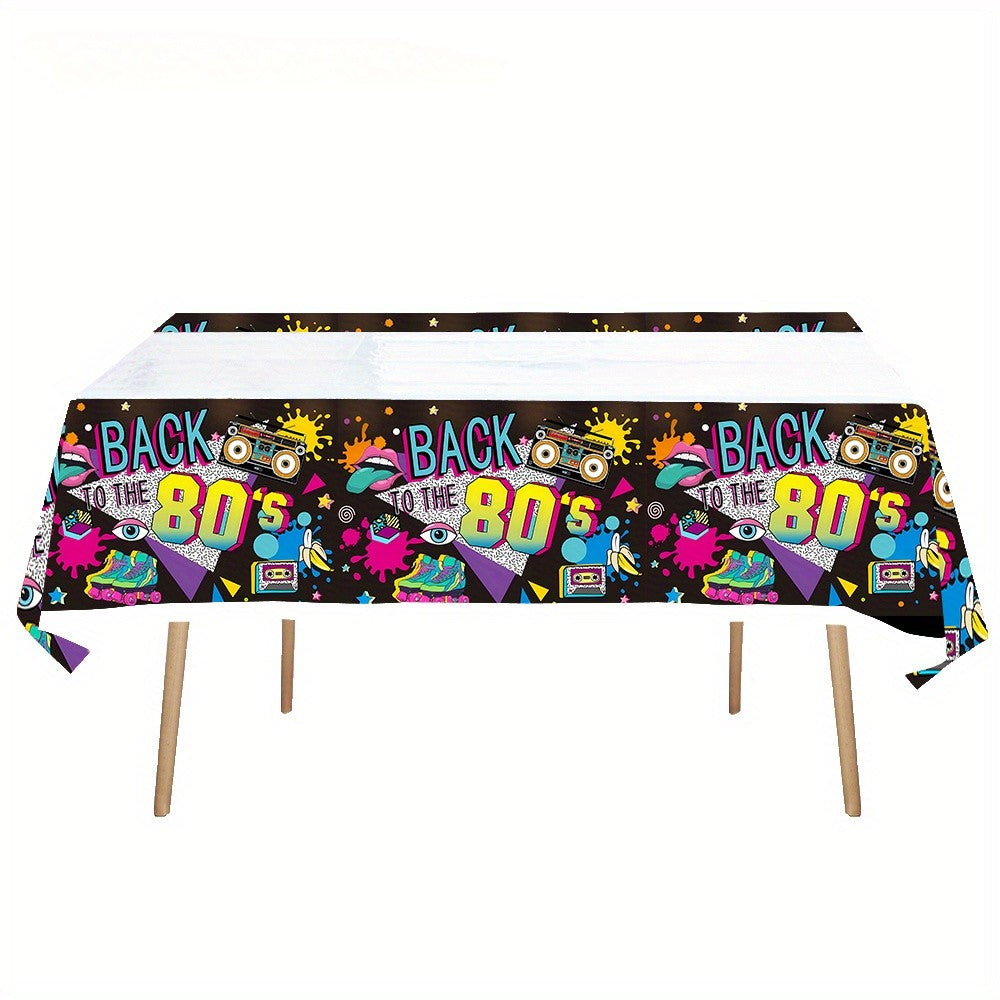 Decorative tablecloth, 80/90 party tablecloth, disco 80/90 party, men's and women's birthday decorative tablecloth