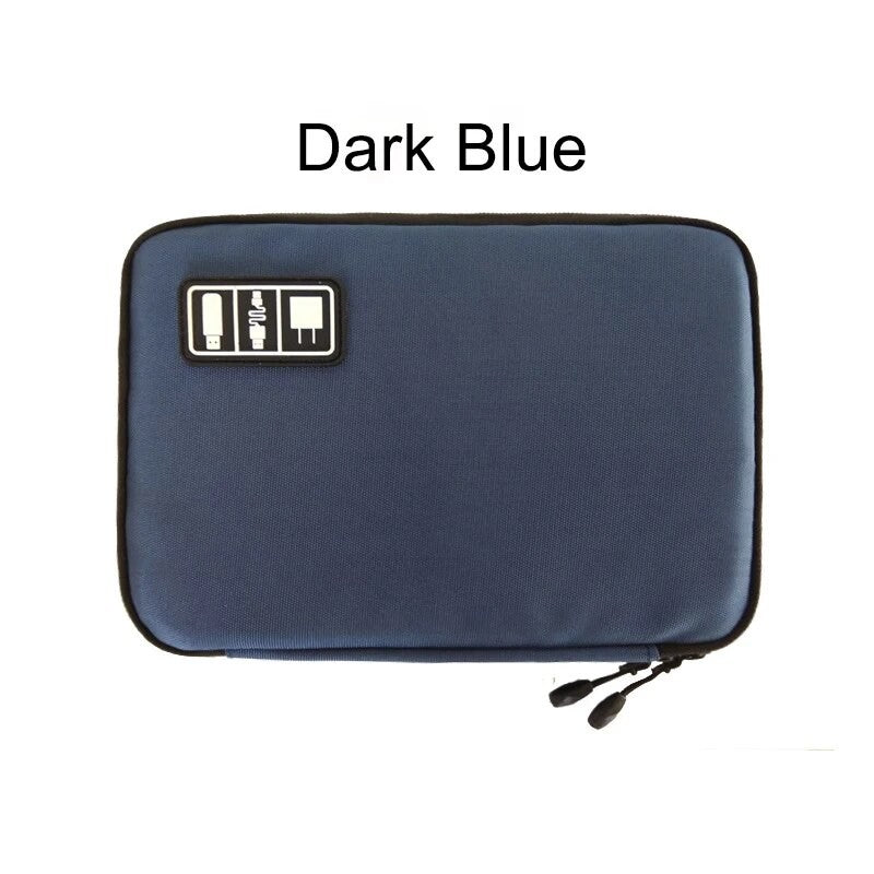 1pc Black Green Storage Bag Electronic Accessory Organizer Portable Usb Data Cable Charger Plug Travel Waterproof Organizer