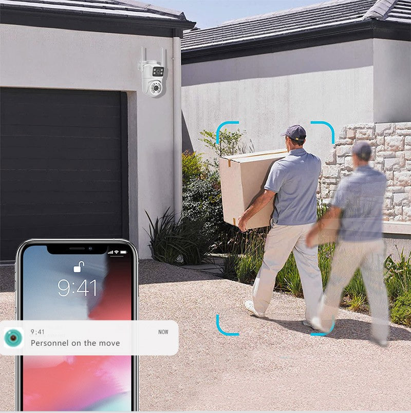 8MP 4K PTZ Wifi Camera Dual Lens with Dual Screen Ai Human Detect Auto Tracking Outdoor Surveillance Security Camera Icsee