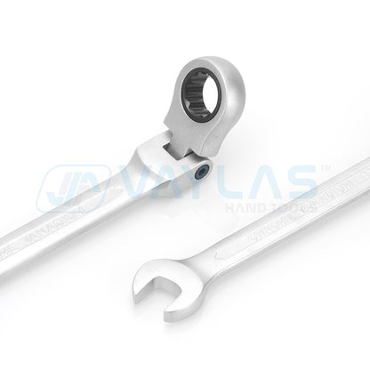 Chave Combinada Polida Fosca de 8-19mm com Cabeça Flexível, Catraca de 72 Dentes e Boca Fixa, Chave de Torque Alto para Reparos, Chaves Catraca