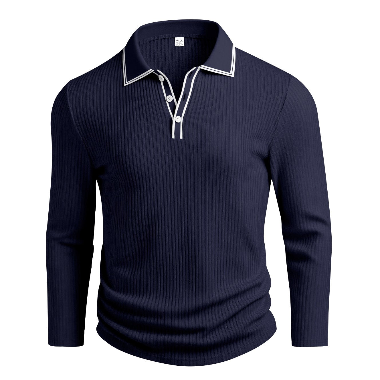 Spring And Autumn New Men's Striped Long Sleeve Polo Shirt Slim Fit Collar Multi Color Business And Leisure Versatile Men's Top