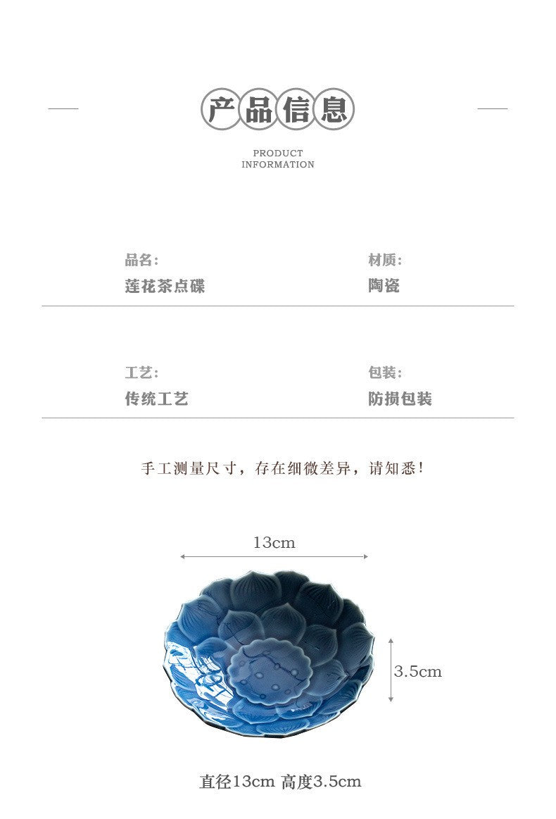Ceramic Lotus Fruit Dishes Handmade Pastry Plate Self-help Display Home Table Decoration Trays Sharing Plate Supplies Gift Craft