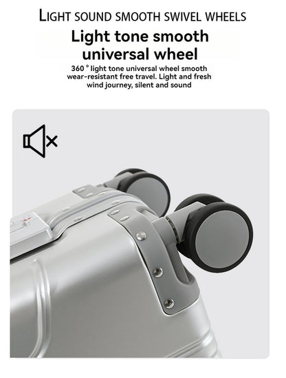 Aluminum magnesium alloy password box, pull rod box, universal wheel travel box, luggage compartment, boarding case