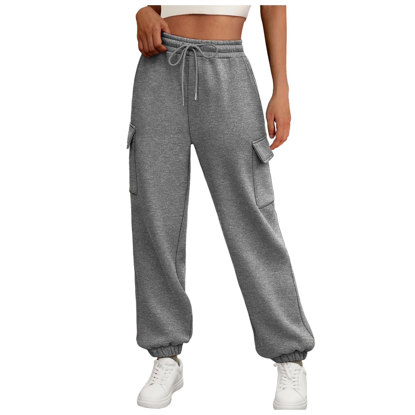 Women's Sweatpants Fleece Lined Baggy Athletic Jogger Trousers With Pockets 2025 Fall Casual Trendy Cargo Pants Fall Outfits