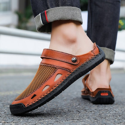 Soft Sole Male Simple Slippers Breathable Mens Summer Sneakers Casual Half Shoes Leisure Walk Half Drag Outdoor Non-Slip Sandals