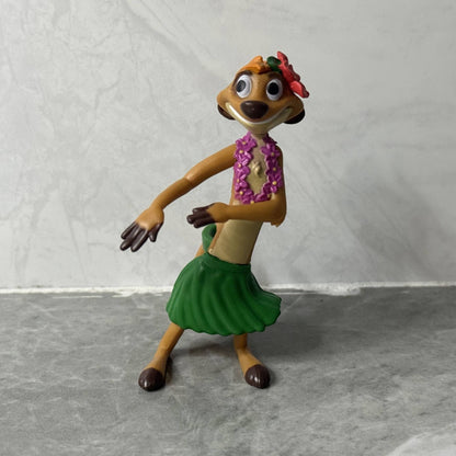 Disney Anime O Rei Leão Dançando Timão Boneco de Ação Colecionável 7CM PVC Estátua Topo de Bolo Presente de Aniversário para Crianças
