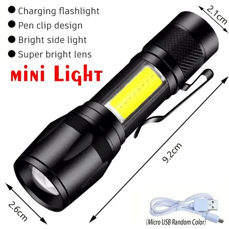 Rechargeable LED Flashlights Zoomable Torch with 18650 Battery 7Modes Waterproof High Power Hand LightFor Outdoor Camping Hiking