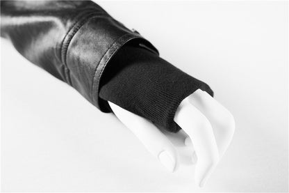 Autumn and Winter Women's Motorcycle Leather Jacket Short Hooded Detachable Hood Jacket Slim Fit Plus Suede Leather Jacket Women