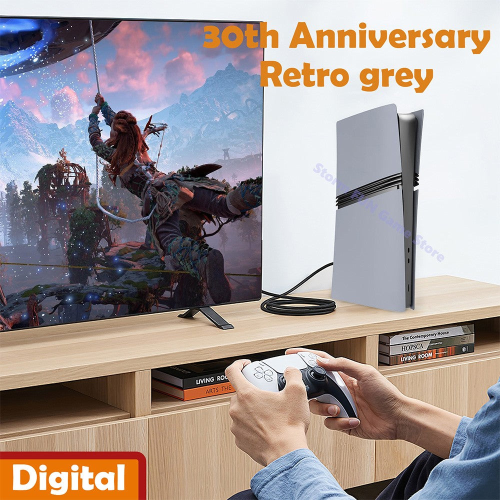 Limited 30th Anniversary for PS5 Pro Faceplate Vinyl Logo Sticker P-5 Fat Console Cover Face Plate Shell Replacement