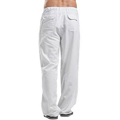 Fashion Mens Linen Wide Pants Korean Trousers Oversize Sports Streetwear Male Spring Yoga Pants Casual Men Clothing Sweatpants