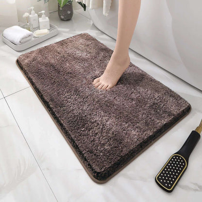 Tapete de chão de banheiro arredondado e espesso, tapete absorvente para banheira, material de pelúcia, tapete antiderrapante para os pés, capacho de entrada, banheiro