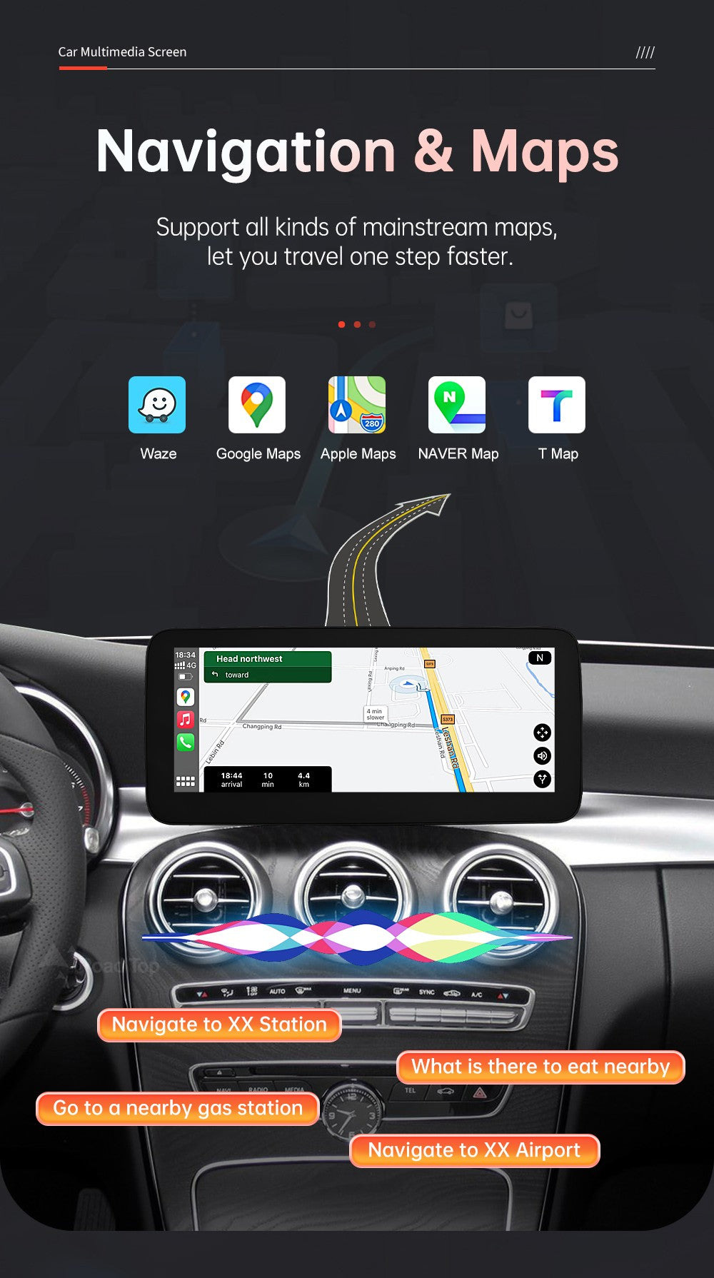 Tela multimídia Linux CarPlay sem fio Android Auto para Mercedes-Benz W205 W176 GLC A C Classe V W447 CLA GLA 2015-2018 NTG5.0